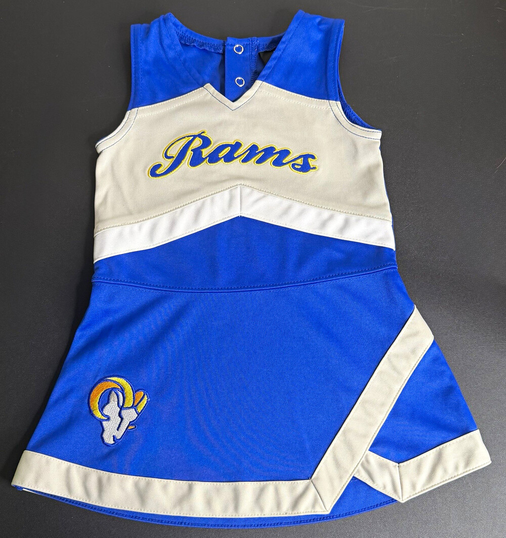 NFL Team Apparel Los Angeles Rams Girls Cheerleader Dress 2T Blue White NFL